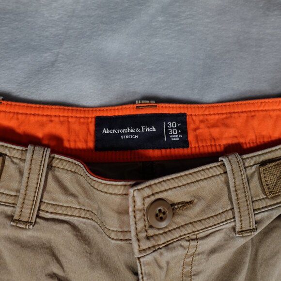 Abercrombie And Fitch Stretch Cargo Pants Mens 30x30 (Fits 30x27) Lightweight - Picture 3 of 11